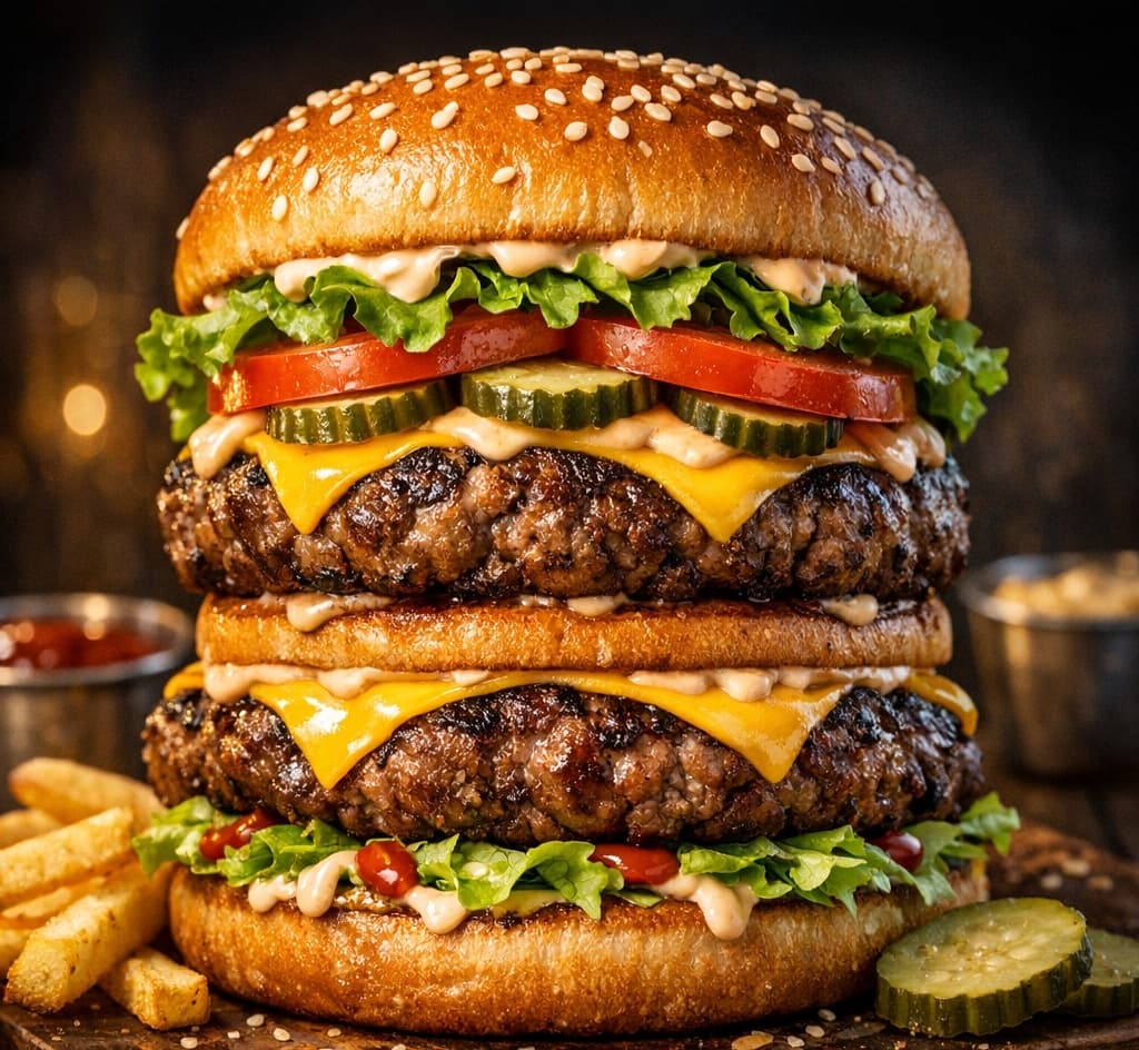 Beef Double Decker Burger